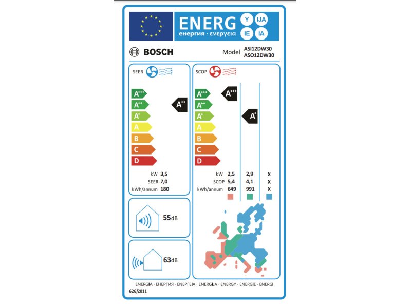 BOSCH  ASI12DW30/ASO12DW30 Serie 4 Κλιματιστικό τοίχου 0037805