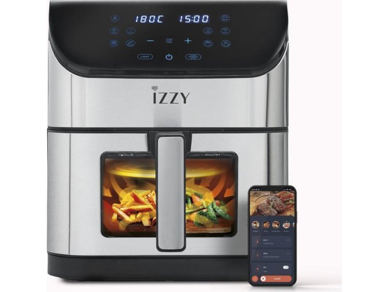 IZZY IZ-8229 Φριτέζα Αέρος με Wi-Fi 8lt Ασημί 0038334