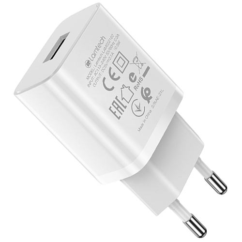 LAMTECH LAM022162 USB TRAVEL CHARGER 2,1A WHITE 0038434