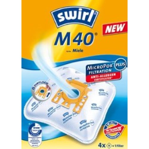 SWIRL M40/4 για Miele GN (4 σακούλες+1 φίλτρο) Hepa Micropor Σακούλες Ηλεκτρικής Σκούπας 0004198