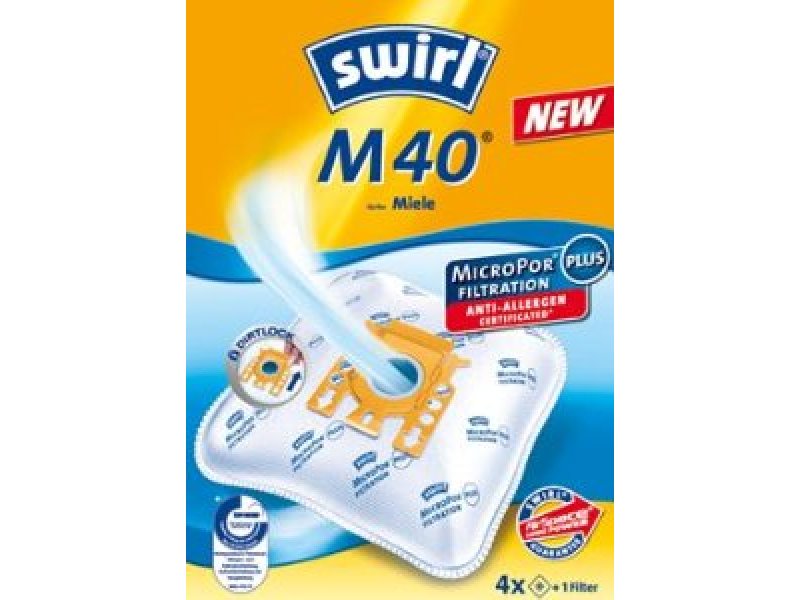 SWIRL M40/4 για Miele GN (4 σακούλες+1 φίλτρο) Hepa Micropor Σακούλες Ηλεκτρικής Σκούπας 0004198