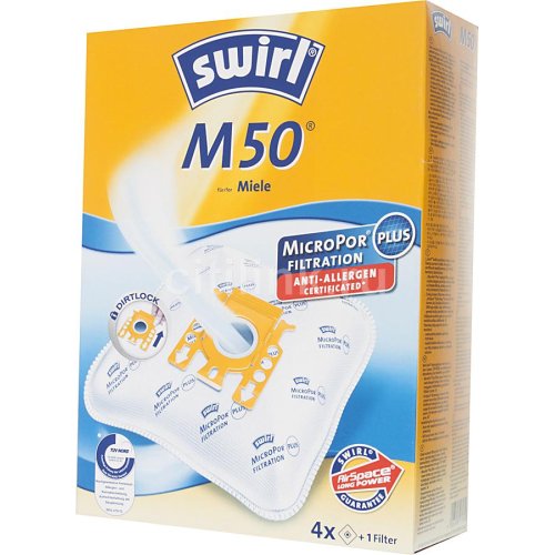 SWIRL M50/4 για Miele F/J/M (4 σακούλες+1 φίλτρο) Hepa Micropor Σακούλες Ηλεκτρικής Σκούπας 0004199