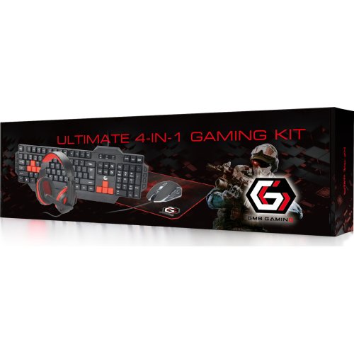 GEMBIRD GGS-UMGL4-01 Ultimate 4 in 1 Gaming Kit ( Πληκτρολόγιο, Ποντίκι, Ακουστικά, Mousepad) 0014443