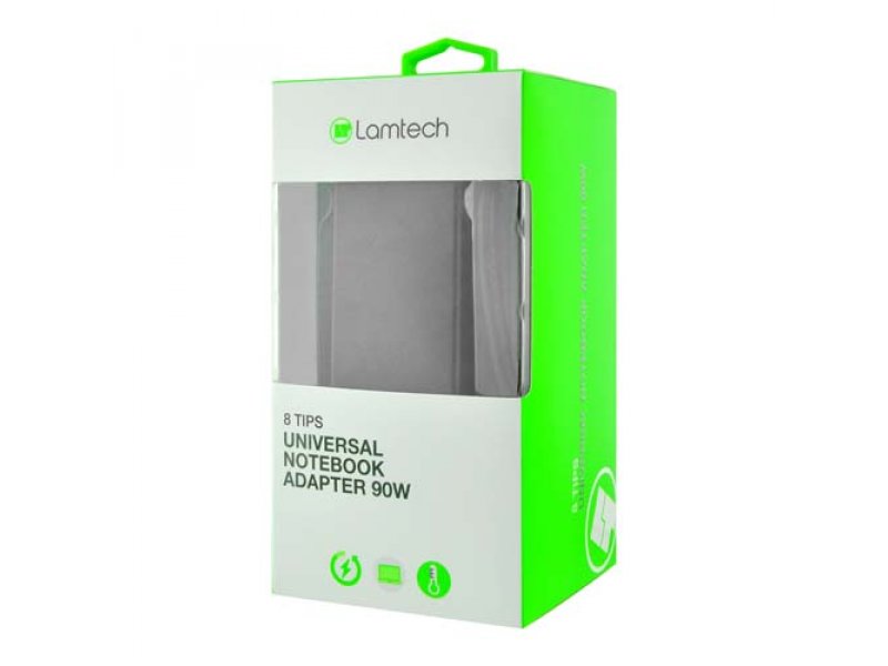 LAMTECH LAM100037 Universal Notebook Adapter 90W 19V-20V 8 Tips 0015577