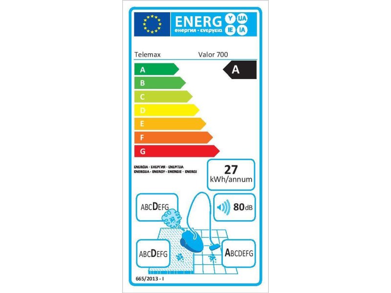 TELEMAX VALOR 700 Ηλεκτρική Σκούπα A/D/D/A - 700 W 0016777